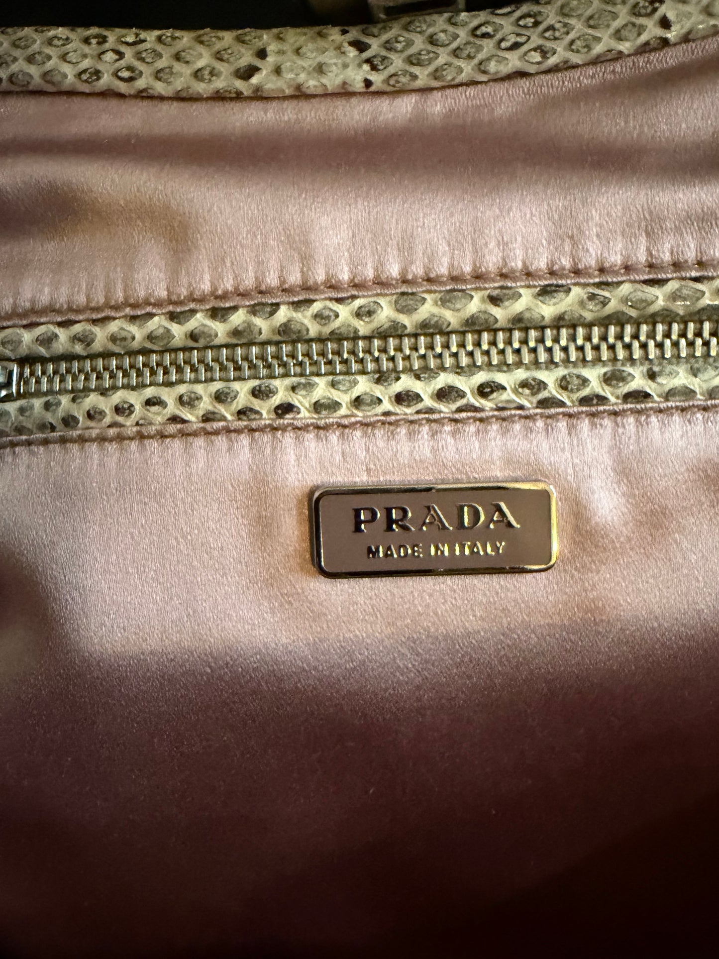 Prada Cipria Monkey Clasp Handbag Python